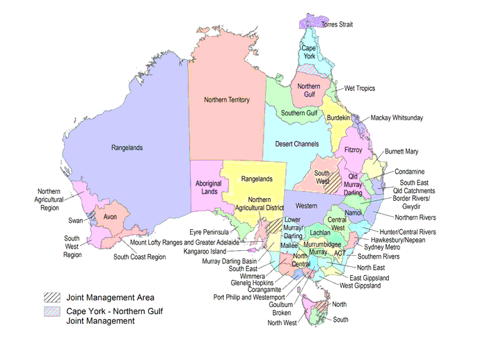 Map of Natural Resource Management (NRM) regions